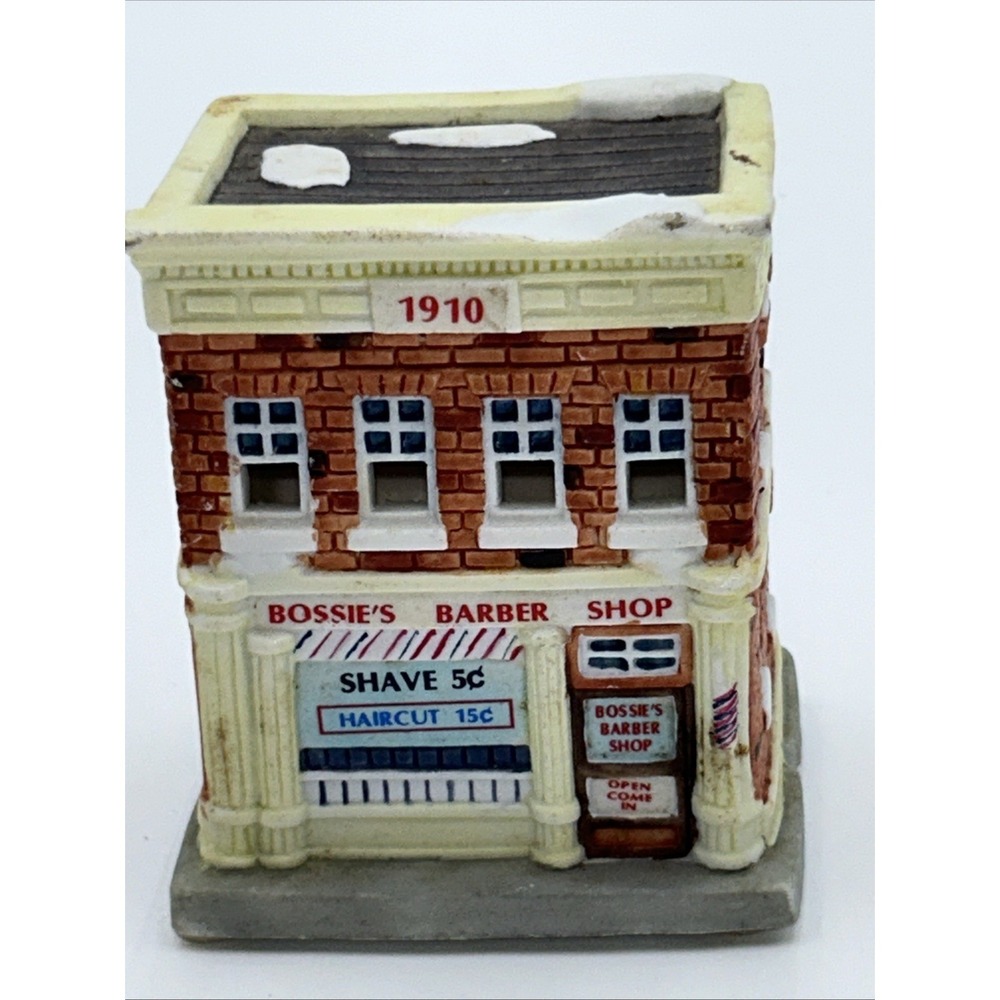 Vintage Home Town America Christmas Village BOSSIE'S BARBER SHOP 1993